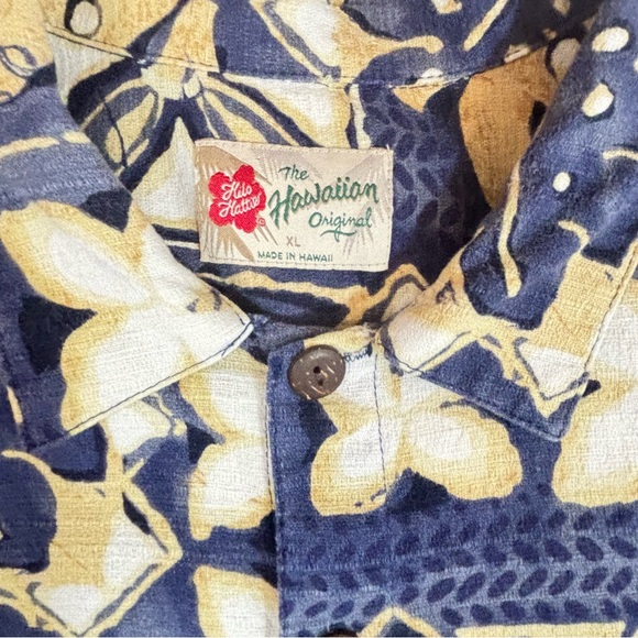 Hilo Hattie Blue Hawaiian Print Button-Up Casual Shirt Mens Short Sleeve Size XL - Picture 2 of 5